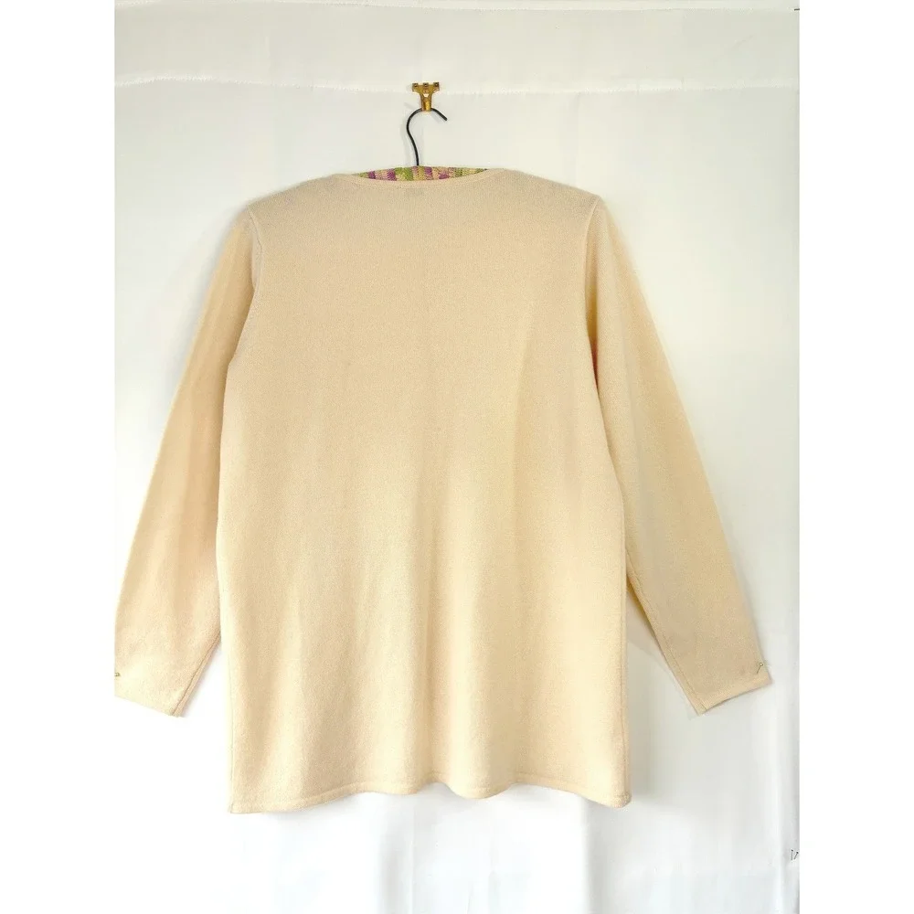VTG Cashmere Greta Garbo Pretty Pink Knit Cardigan Rhinestone Coquette Lolita